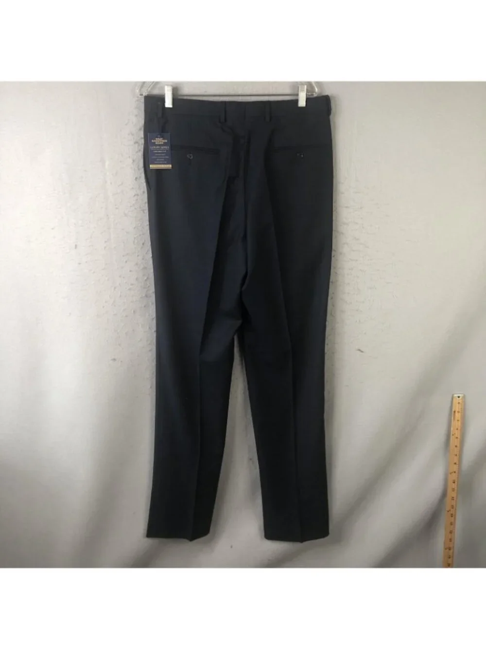 Hart Schaffner Marx Pants Mens 35 Blue Wool Performance Traveler Chicago Fit - Picture 2 of 15